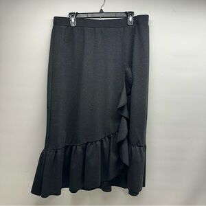 Sundance Charcoal Ruffle Midi Skirt size xl